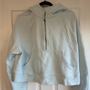 Oversized scuba half zip cropped